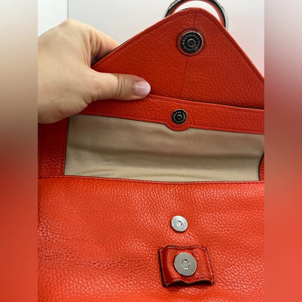 Banana Republic structured leather crossbody shoulder chic bag in Orange